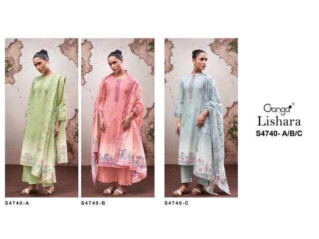 Ganga lishara 4740 cotton dress material wholesale